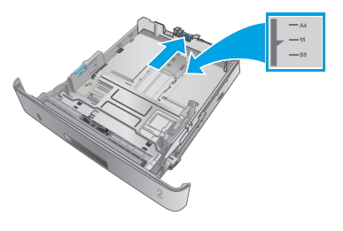 調整至正確紙張尺寸的缺口