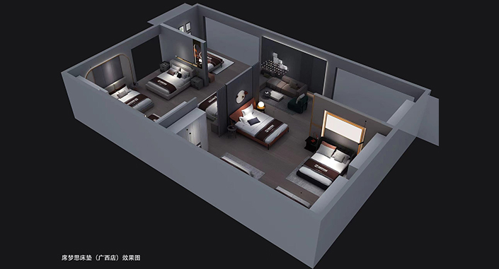 席夢(mèng)思廣西專賣(mài)店效果圖