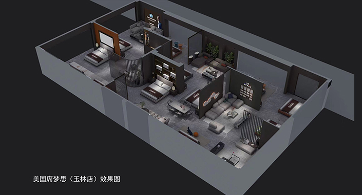 席夢(mèng)思廣西玉林專賣(mài)店效果圖
